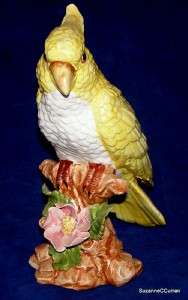   Italian Faience Art Pottery Yellow Parrot Figurine Italy  