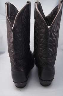 Black Leather 10 EW Mens Western Boots  