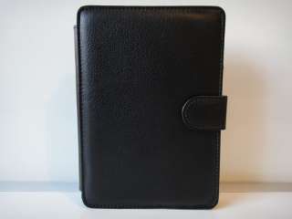 Black Leather Case Cover Wallet with Light for  Kindle 4 4th 