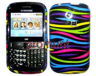 Rainbow Zebra Flowers Silicone Gel Case Cover For Samsung Ch@t335 Chat 