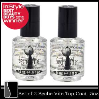BOTTLES Seche Vite Dry Fast Top Coat .5 oz PROFESSIONAL Clear High 