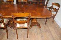 Regency Dining Table Walnut Set Inlay William IV Chairs  
