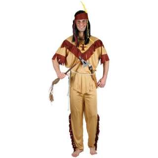 Native Indian Brave Chief Mens Fancy Dress Costume  