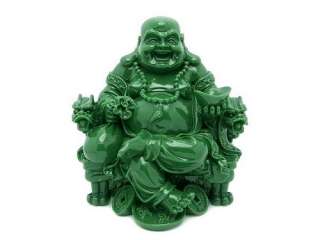 Jadeite Laughing Buddha On Dragon Chair  