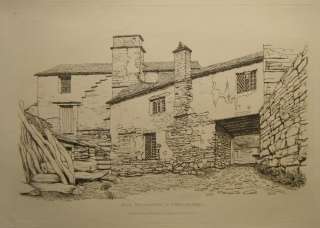 WILLIAM GREEN Old Buildings in Ambleside 1821 etching  