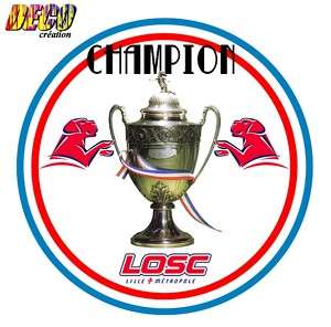   Autocollants stickers foot LOSC Lille champion france