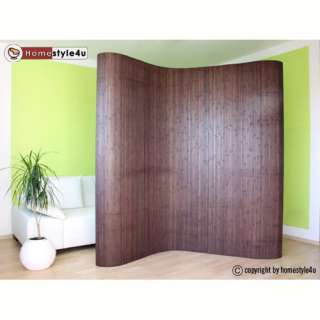 Room Divider Screen Partition Bamboo in dark brown NEW  