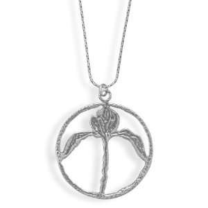   18 Oxidized Necklace With Iris Design CleverSilver Jewelry