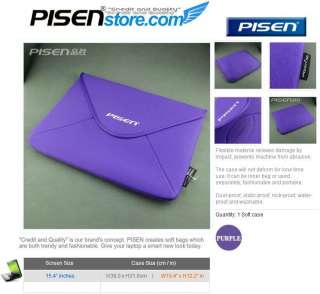 15.4 inch Laptop Notebook Soft Sleeve Cover Case Bag Pouch   (Purple 