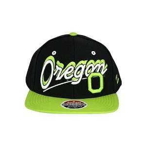 Zephyr Shadow Script Oregon University Ducks Snapback Hat Grey. Size 