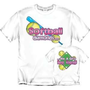  Diamonds are a Girls Best Friend Womens Softball T Shirt 