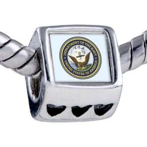  Pugster® Pandora Style Bead Character Navy Seal Photo Heart 
