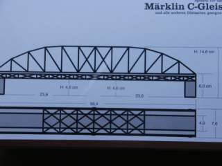 HO Scale  LONG ARCHED STEEL SPAN BRIDGE with PIERS  Kit  