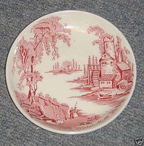 1950s Water Mill Red Transfer Coaster Johnson Bros. See  