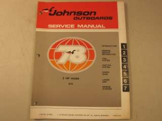 Johnson OMC Outboard Service Shop Manual 1978 2 2R78  