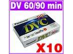 10 Panasonic Mini DV MiniDV 60/90 min minutes DVC tapes O 82