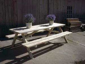 White Cedar Picnic Table & Attached Benches 8 Foot  