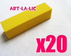 20 x Yellow Buffer Blocks File Gel Acrylic Nail Art  