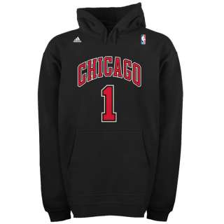 Derrick Rose Chicago Bulls adidas Black Player Name & Number Hooded 