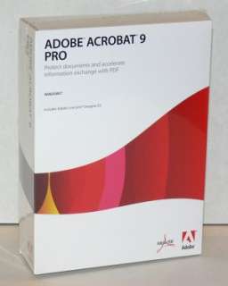 Adobe Acrobat 9 Professional Windows PN 22020738 NEW  