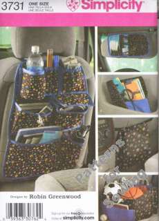 pattern simplicity tote car organizers back of seat and visor 