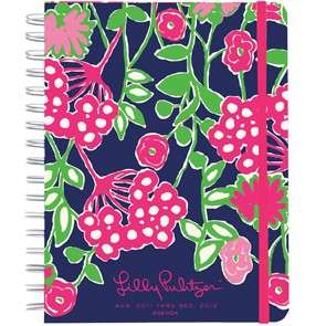 New LILLY PULITZER Large Agenda NAVY BLOOMERS Calendar Aug 11 to Dec 