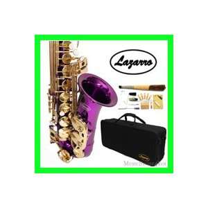  NEW Band Purple/Gold Alto Saxophone/Sax Lazarro+11 Reeds 