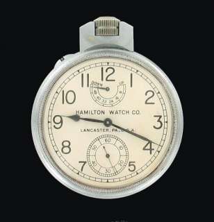 HAMILTON MODEL 22 U.S.N. WW II CHRONOMETER DECK WATCH ADJ TEMP & 6 POS 