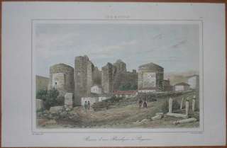1863 print RUINS OF BASILICA AT PERGAMON, ASIA MINOR 30  