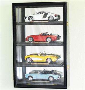 Holds 4 / 118 Scale Diecast Model Car Display Case Cabinet   Lockable