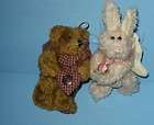 Jointed Boyds Teddy Bear & Bunny with Wings Plush Set