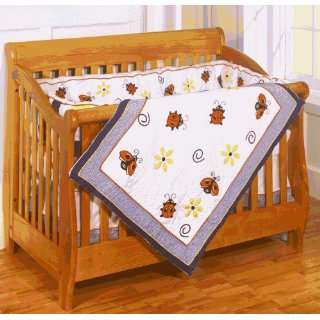   crib bedding set, features Lady Bugs Blue Trim   By ZZ Baby Baby