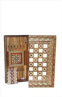   Backgammon Game Mosaic Mother of pearl Inlaid Backgammon Board 8 Set
