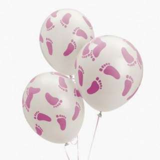 Girl PINK FOOTPRINT BALLOONS Feet Baby Shower Party Decorations 