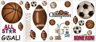   DECALS Athletic Room Basketball Football Soccer Ball Stickers  