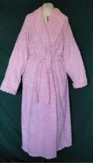 Vintage Stan Herman Pink Cotton Chenille Bath Robe Large  
