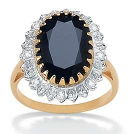 Carat Blue Sapphire and Diamond 18k Gold Ring  