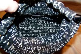 Authentic BURBERRY Black Wicker Patent Leather Handbag BAG PURSE 