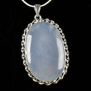 g0462 Blue chalcedony pendant  