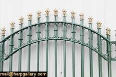Wrought Iron Arched Fence with Posts, 57 Long  