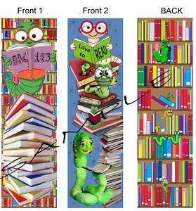 FUN BOOKWORM BOOKMARKS School Kids Love To READ BOOKS  