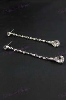Dangle Rhinestone Necklace Earring Bridal Jewelry Set  