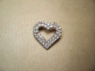 Heart Shaped Clear Rhinestone Brooch / Pin 1  Gorgeous  
