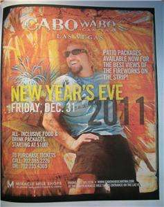 Sammy Hagar Cabo Wabo Cantina Las Vegas Ad Newsprint  