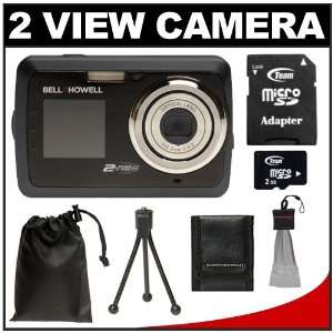 Bell & Howell 2V5 2View Digital Camera (Black) with Pouch & 2GB Micro 