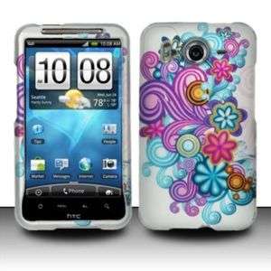 HTC Inspire 4G Blue Purple Flower Hard Phone Cover Case  