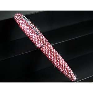   Pink Style Bright Rhinestone Crystal Rollerball Pen