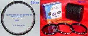 FILTER KIT 58mm+LENS ADAPTER for CANON SX30IS SX30 IS  