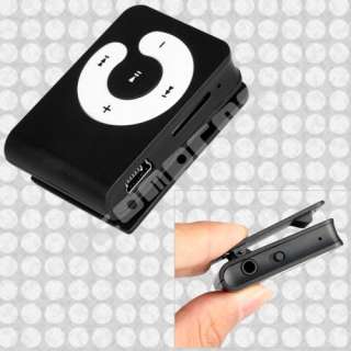 Black Mini Clip  Player Support 8GB TF Micro SD Card  