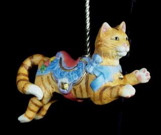 Lenox China Carousel CAT Christmas Tree Holiday Ornament 1989 Meow 